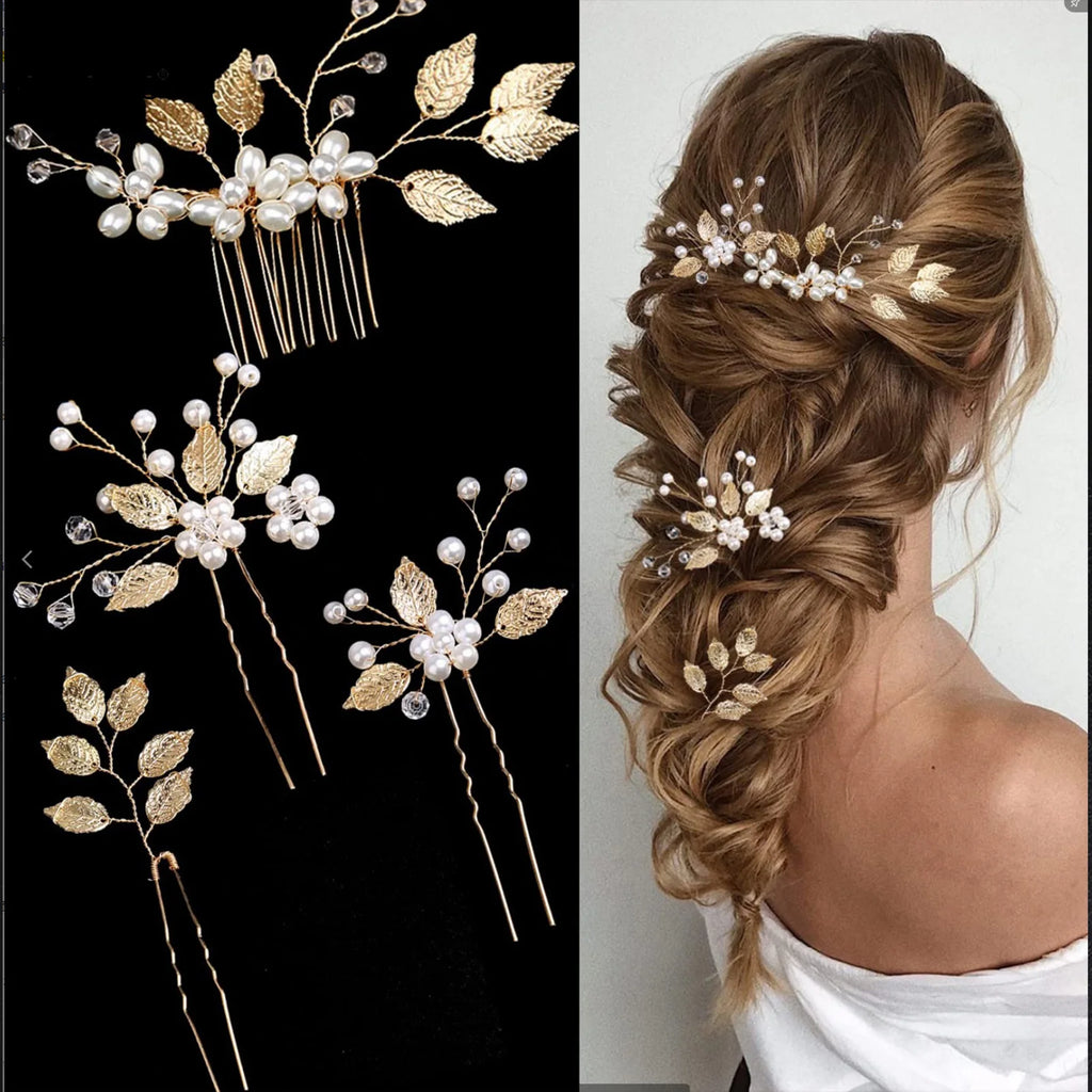 Pearl Flower Bridal Hair Comb Set