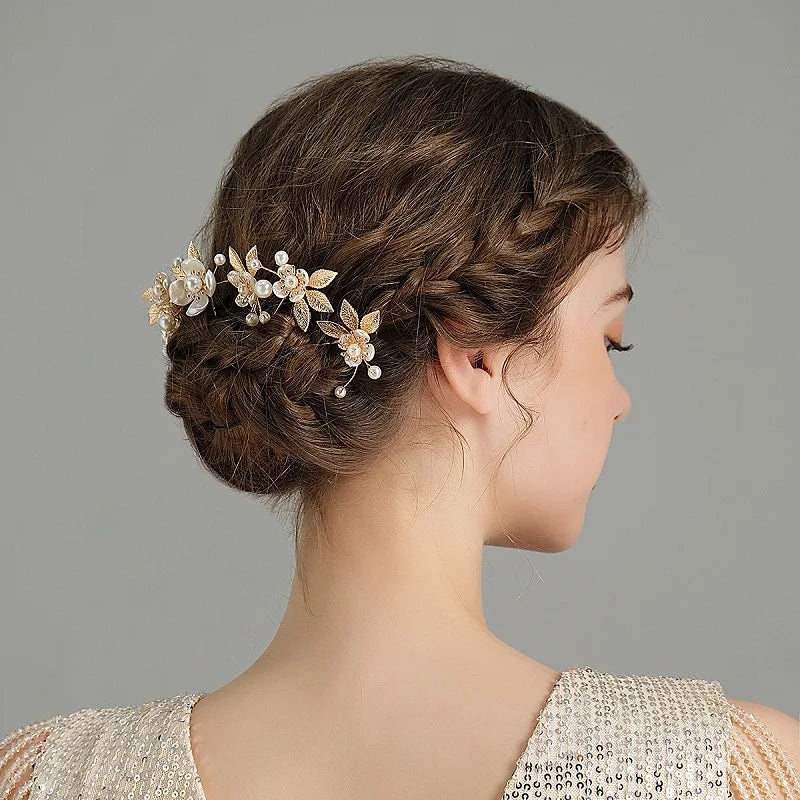 Pearl Flower Bridal Hair Comb Set