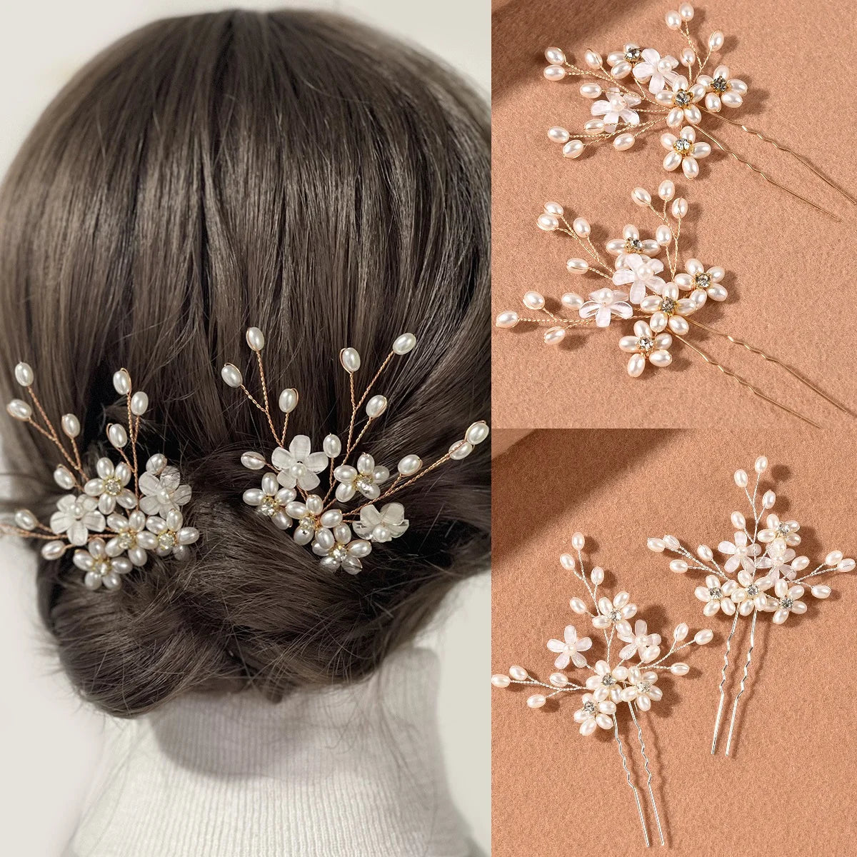 Pearl Flower Bridal Hair Comb Set
