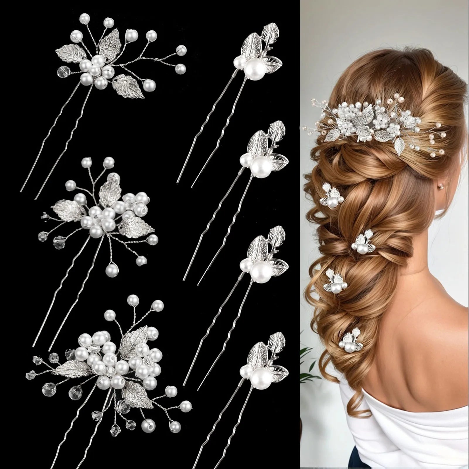 Pearl Flower Bridal Hair Comb Set