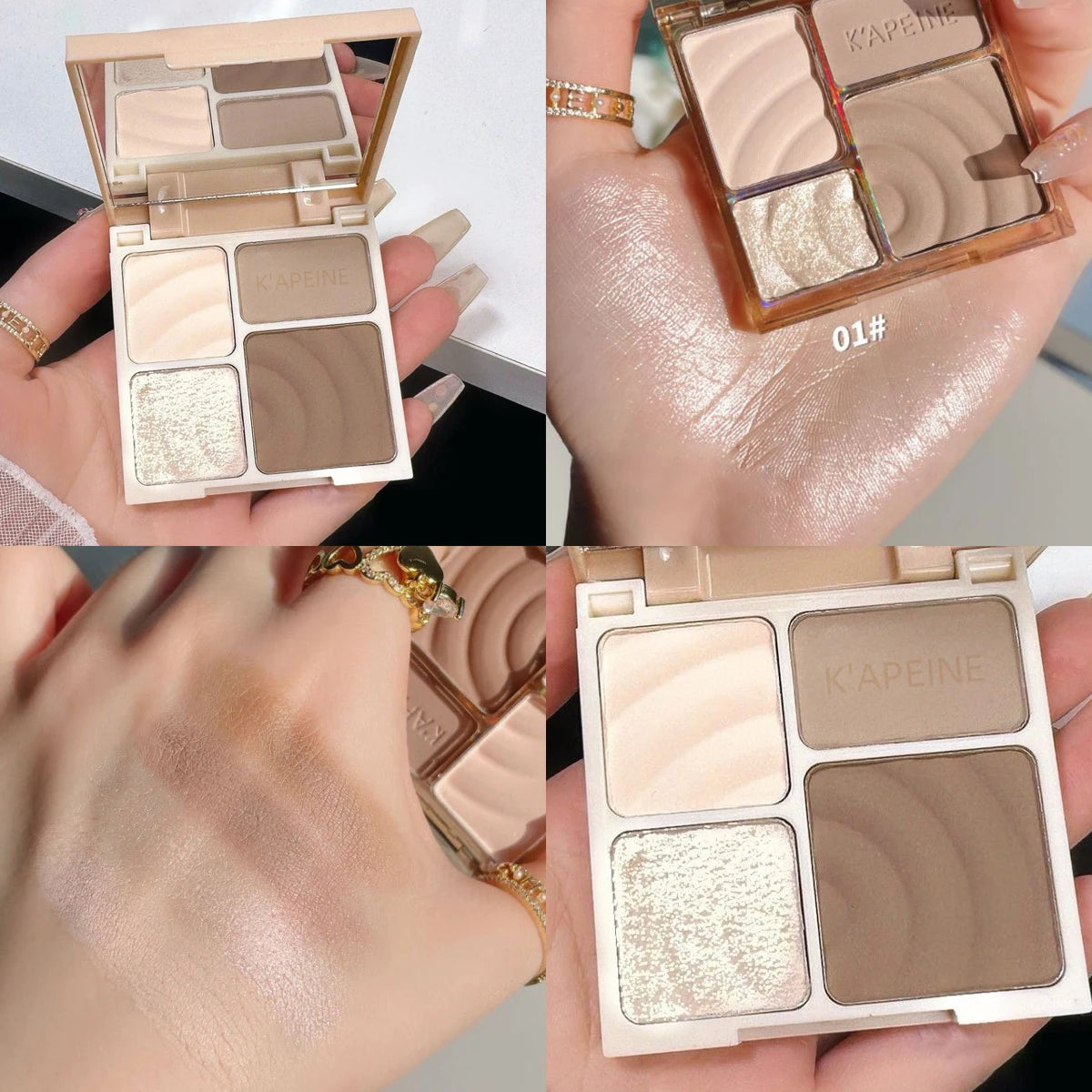 4-Shade 3D Highlight & Contour Palette