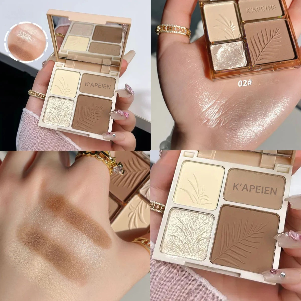 4-Shade 3D Highlight & Contour Palette