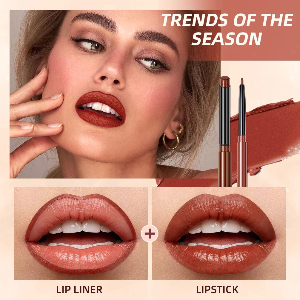 QIBEST Matte Lip & Liner Duo Set