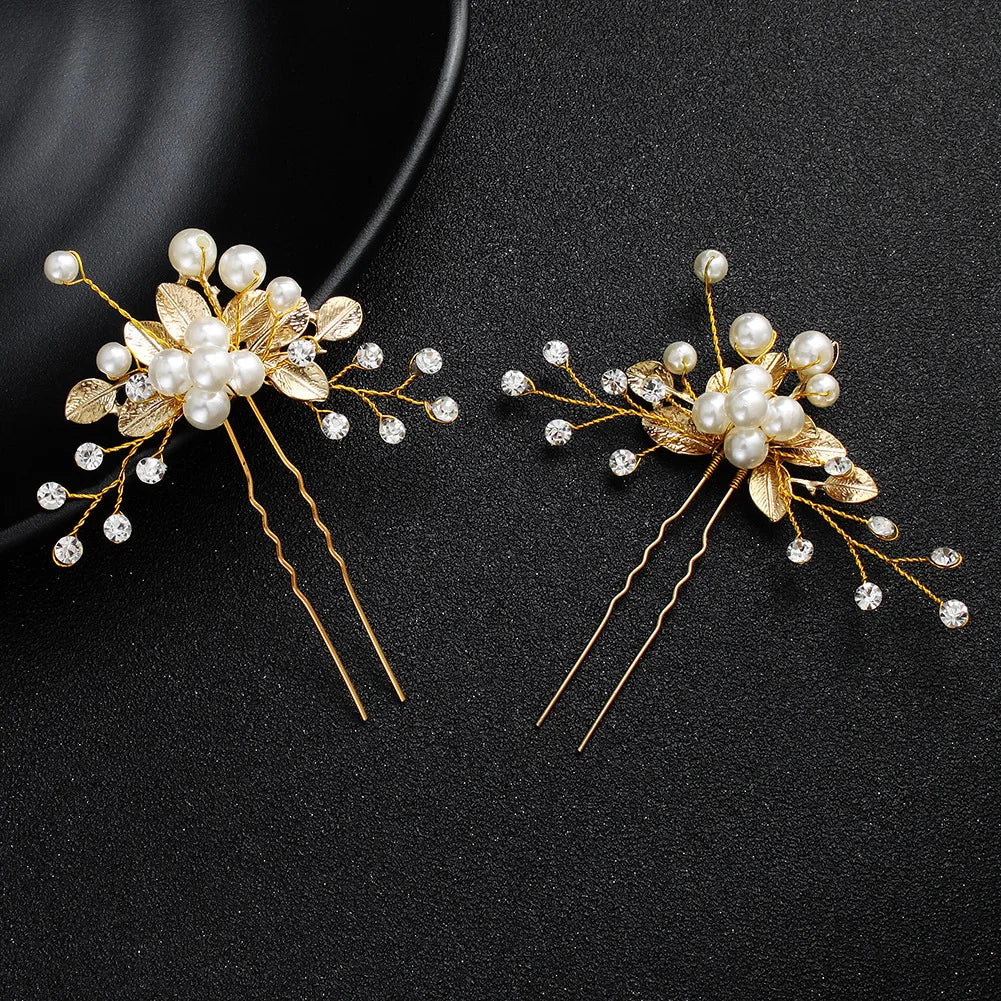 Pearl Flower Bridal Hair Comb Set