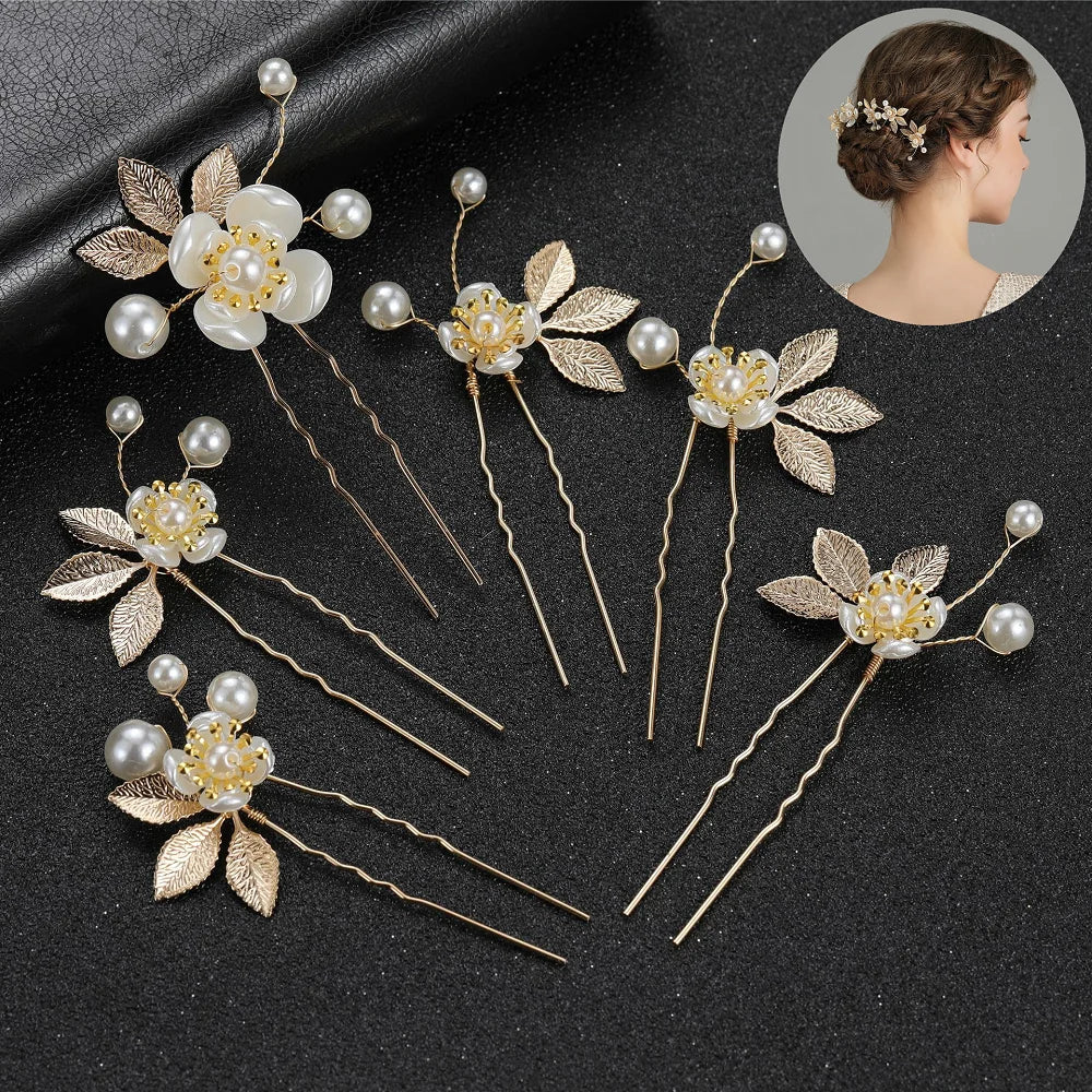 Pearl Flower Bridal Hair Comb Set